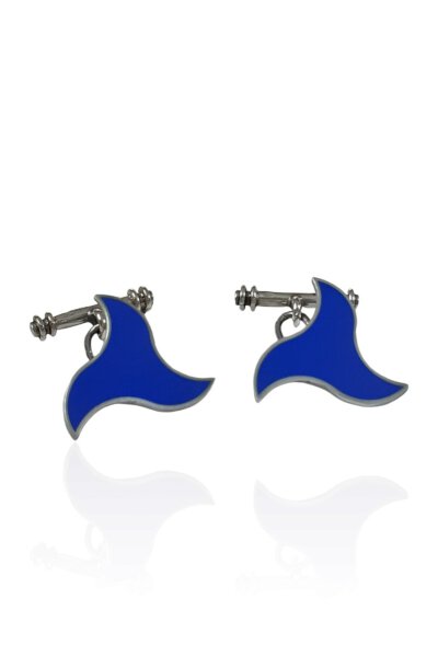 Gemelos plata y esmalte. Mº Arrayán