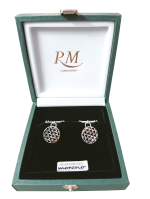 gemelos plata y esmalte redondo modelo arrayán