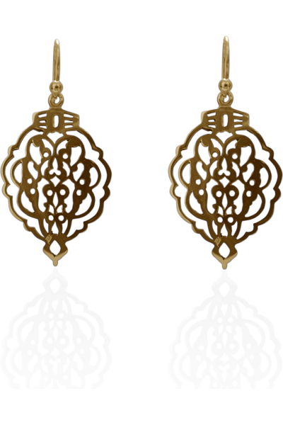 pendientes aldaba en plata de ley dorada.