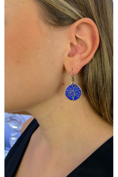 pendientes granado. plata y esmalte