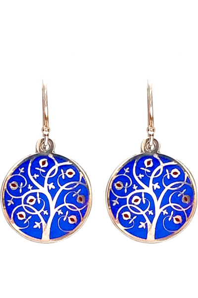 pendientes granado. plata y esmalte