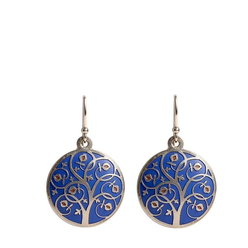 pendientes granado. plata y esmalte