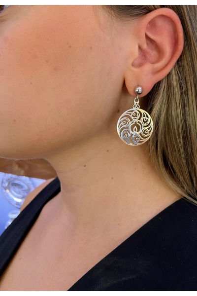 pendientes rosetón granada