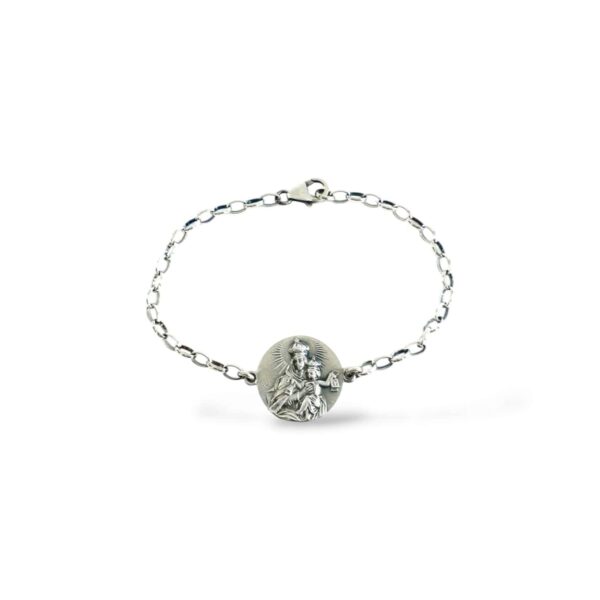 Pulsera escapulario pequeña. Virgen del Carmen y Sagrado Corazón. - Imagen 2
