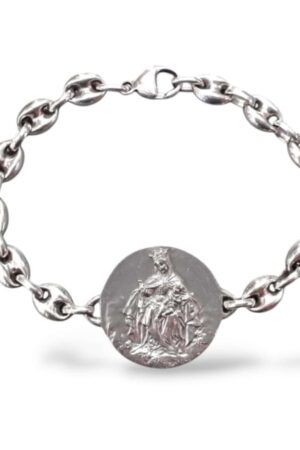Pulsera escapulario  Virgen del Carmen y Sgrado corazón. Grande