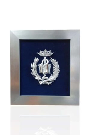 Escudo de Medicina.  Plateado.