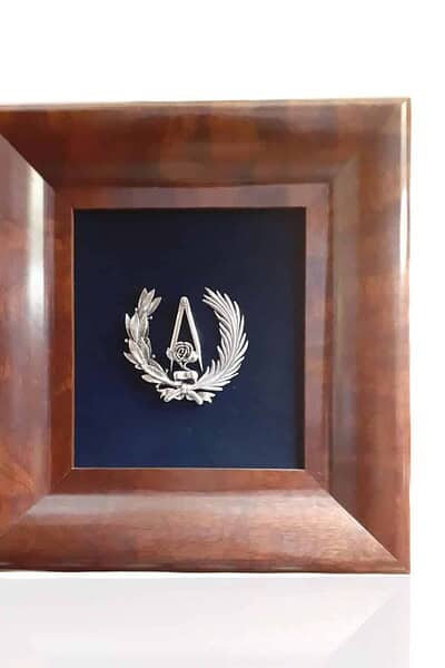 Escudo de Arquitectura. Plata de ley.