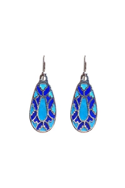 pendientes visigodos de plata de ley y esmalte azul joyeria-plata-granada