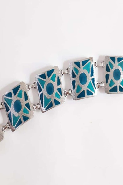 Pulsera de Plata y Esmalte de Orfebrería Visigoda